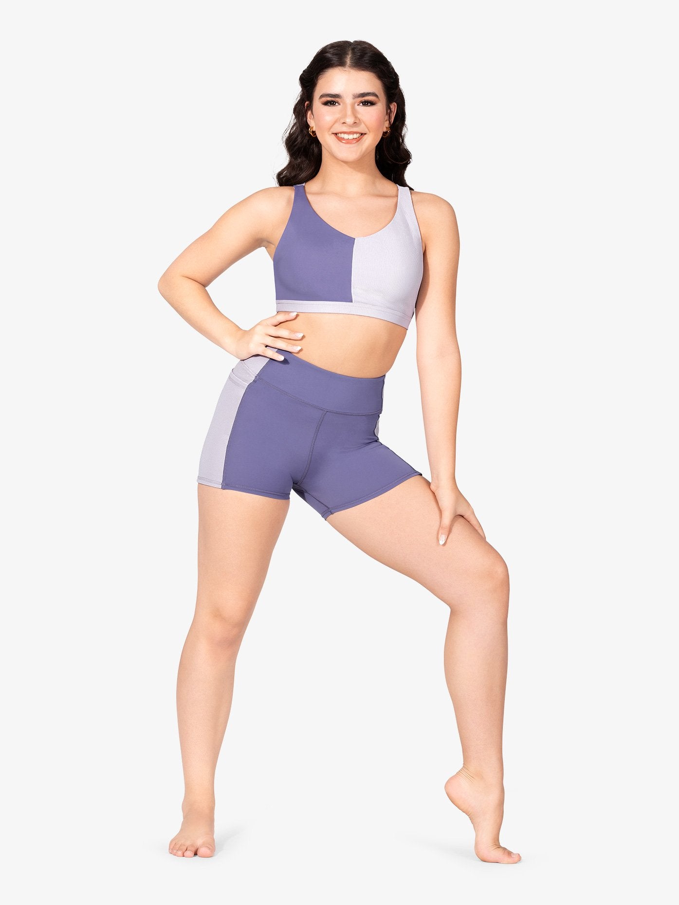 Color block V-Neck Peek-a-Boo Bra Top for Women